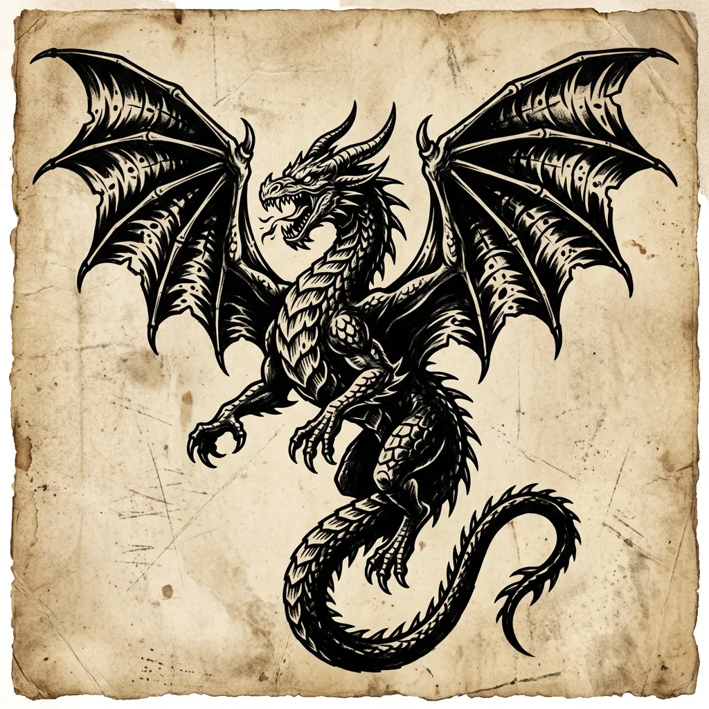 Dragon Blackwork