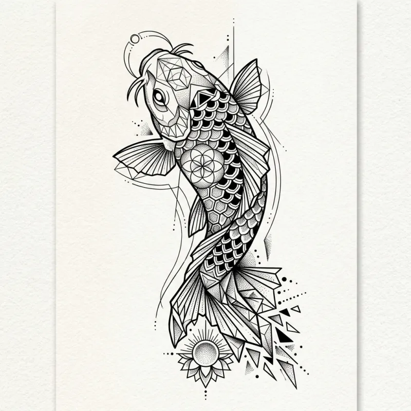 Geometric Koi Fish