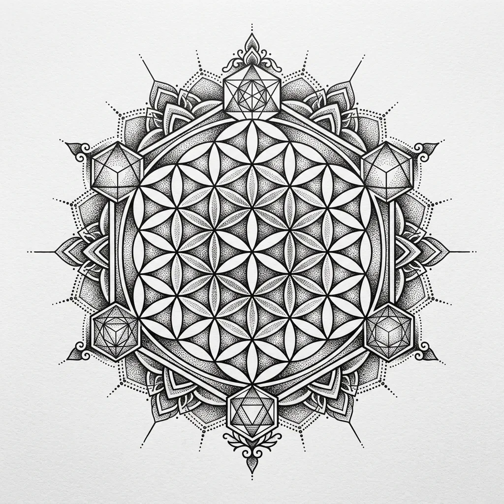 Sacred Geometry Dotwork tattoo design