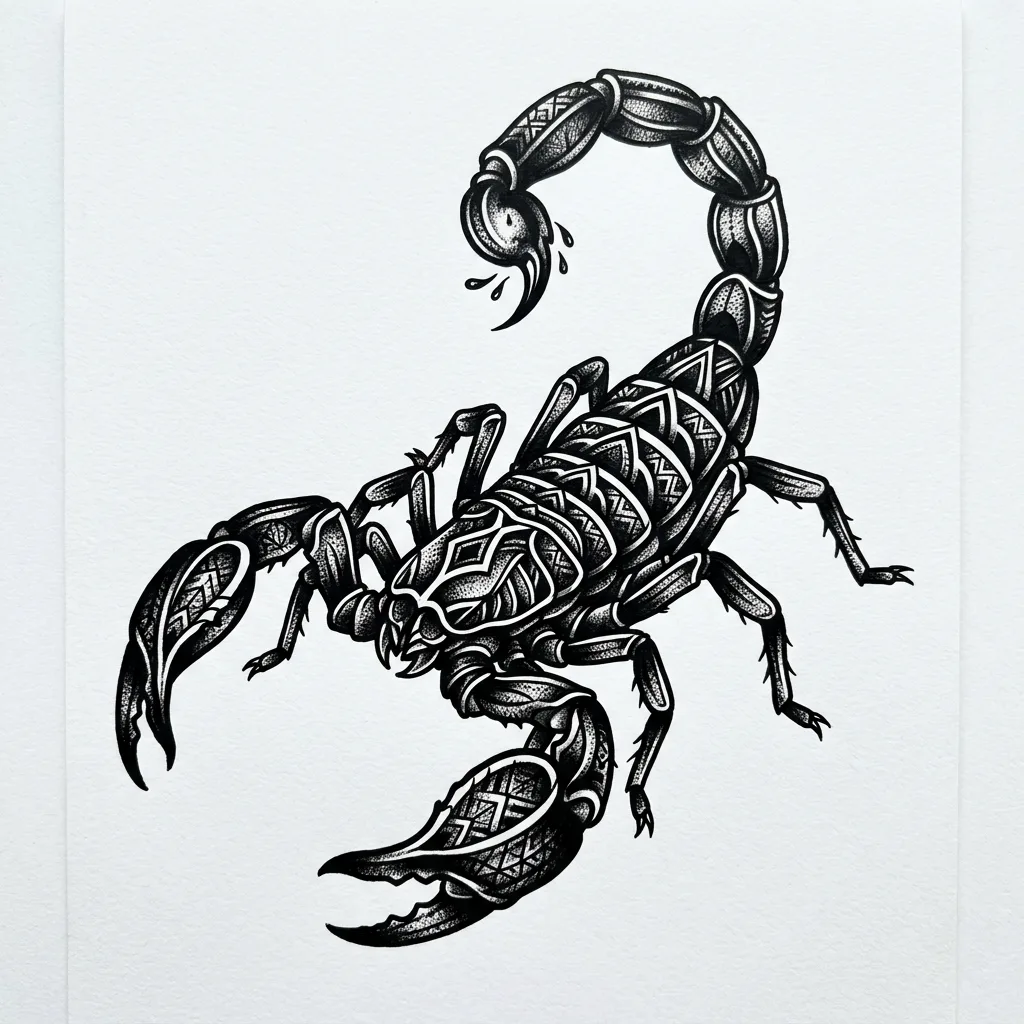 Scorpion Blackwork tattoo design