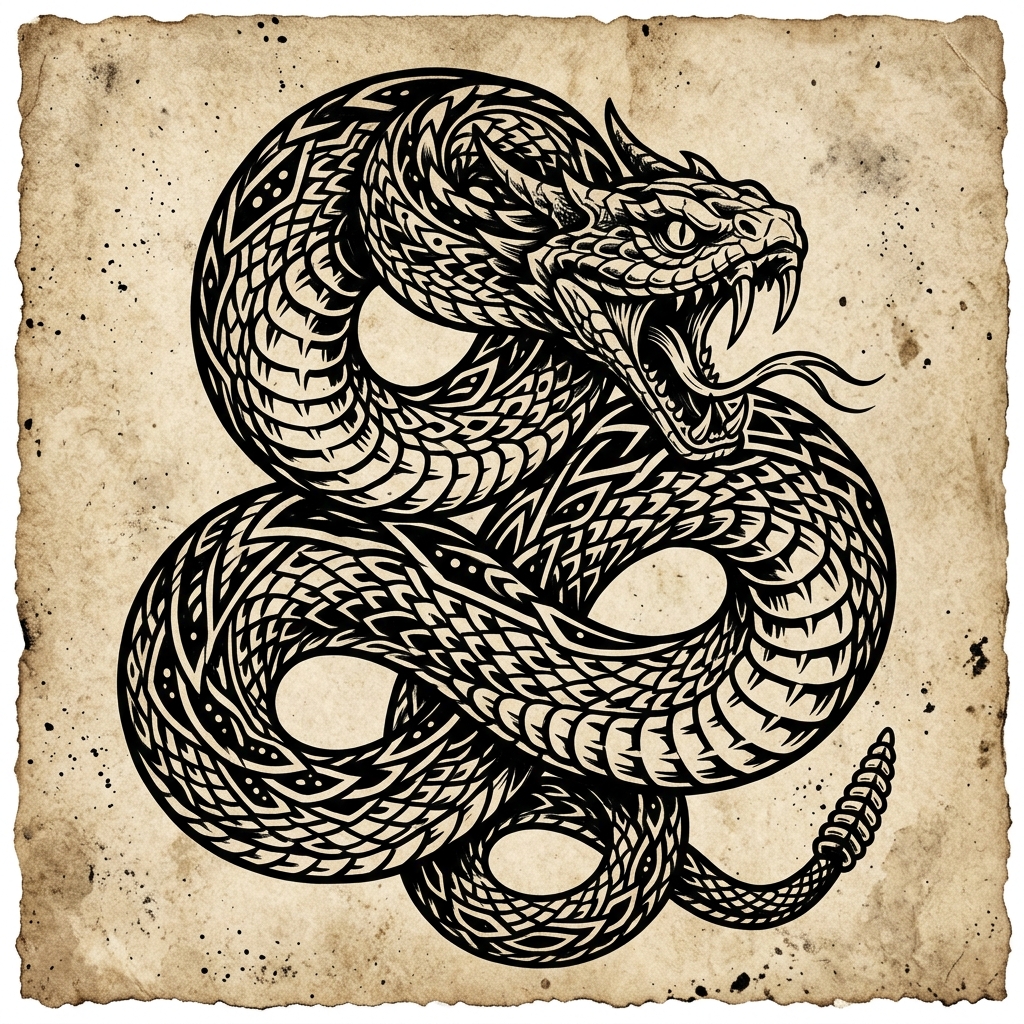 Snake Blackwork Tattoo