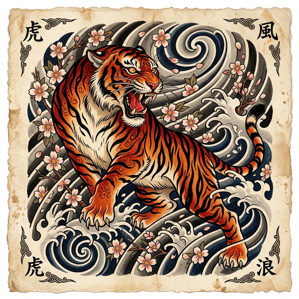 Tiger Japanese Tattoo