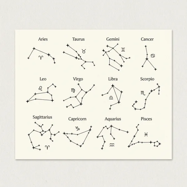 Astrology Constellation Wrap Tattoo Design