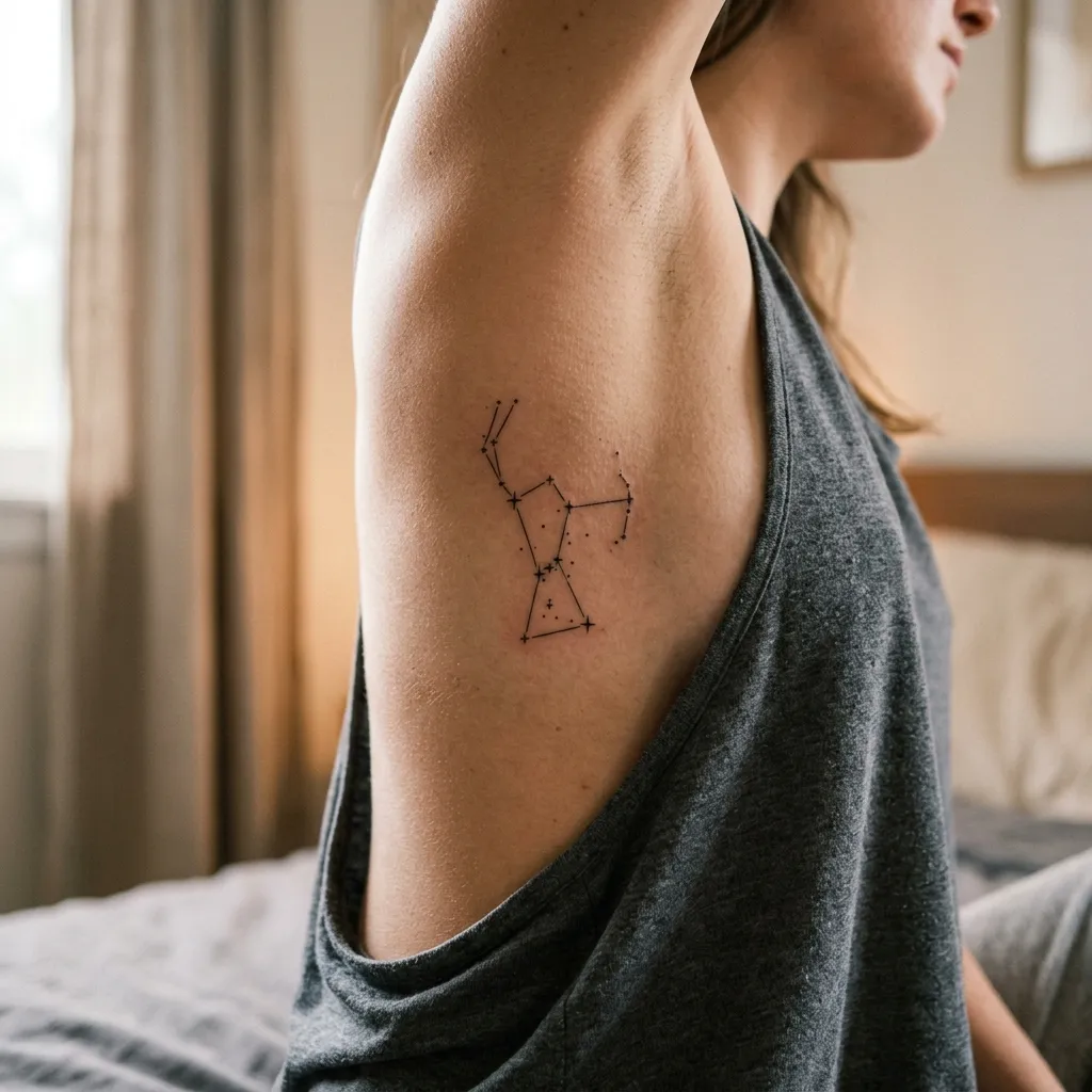 Delicate Constellation Ribs Tattoo