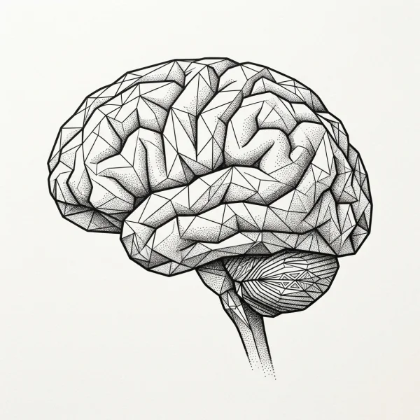 Geometric Anatomical Brain Tattoo Design